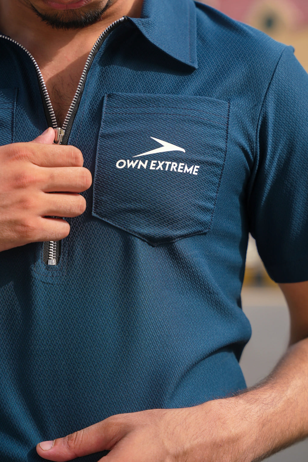 Zippered Polo Shirt
