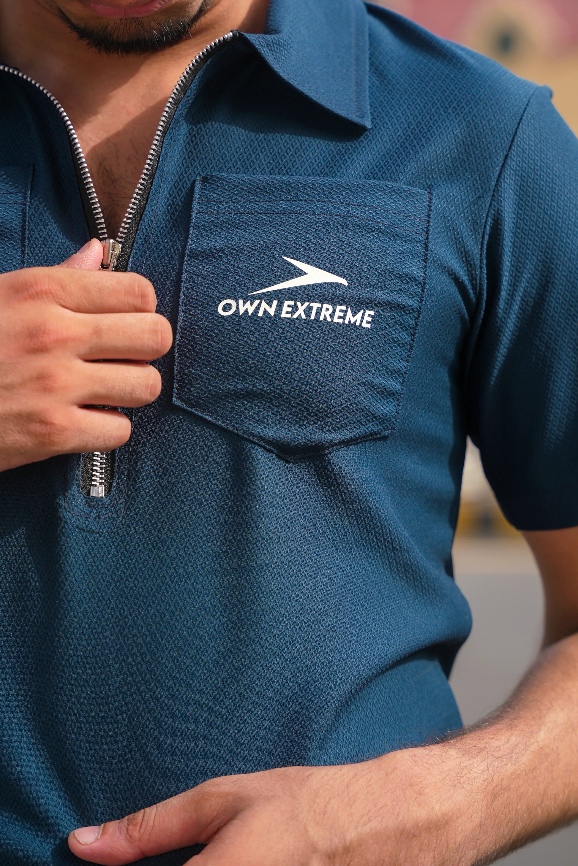 Zippered Polo Shirt
